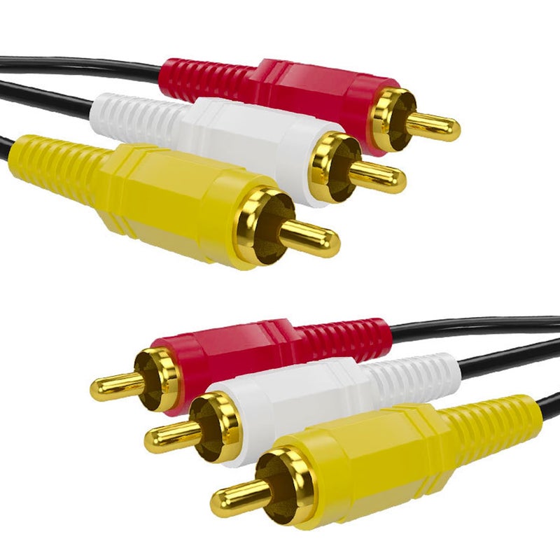 HTDYOO RCA Cable, AV Cable Gold Plated, Yellow/White/red connectors 3 Male to 3 Male-4.6 Feet/1PCS - Image 1